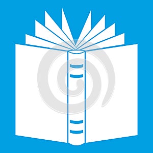 Open thick book icon white