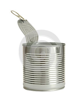 Open tin can isolated on , mockup for design