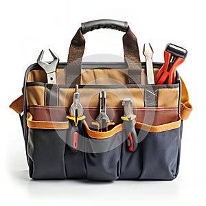 Open Tool Bag with Assorted Hand Tools and Pliers toolbox work bag