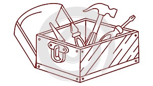 Open Toolbox with Assorted Hand Tools Vector Illustration, vector design Generative AI