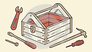 Open Toolbox with Assorted Tools, Ready for Repair, vector design Generative AI