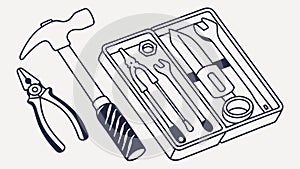 Open Toolbox with Variety of Hand Tools for Any Task Vector, vector design Generative AI