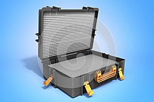 Open tools case 3d render on blue background