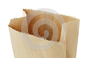 Open top empty brown paper bag