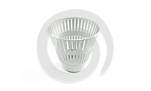 Open trash can isolated on white. 3d render