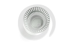 Open trash can isolated on white. 3d render