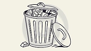 Open trash can, waste and deletion icon symbol. vector design Generative AI photo