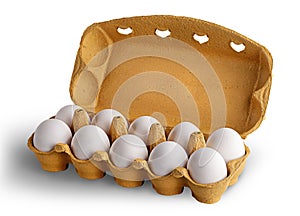 Open tray with eggs rotated