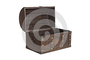 Open treasure chest isolated