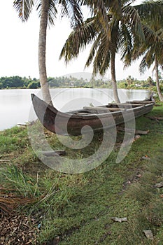 Open type Fishing boat on the land