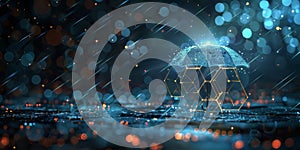 Umbrella Sitting in Rain