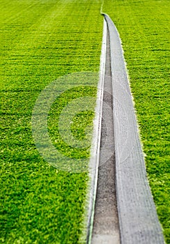 Open under artificial turf, floor soccer grass field, soft focus