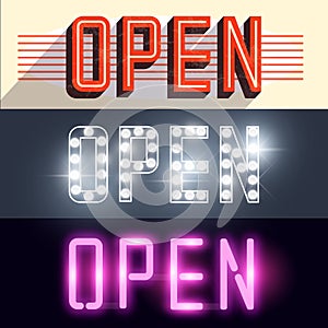 Open Vector Signs