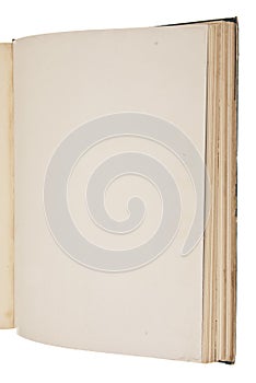 Open Vintage Book with Blank Page