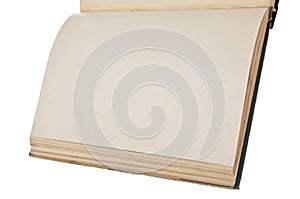 Open Vintage Book with Blank Page