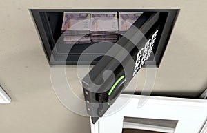Open Wall Safe And Banknotes