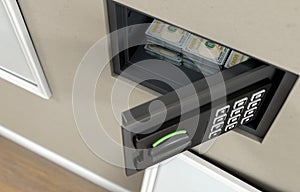Open Wall Safe And Banknotes