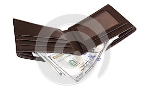 Open wallet with money inside