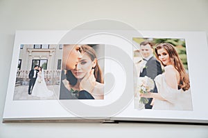 Open wedding photo book