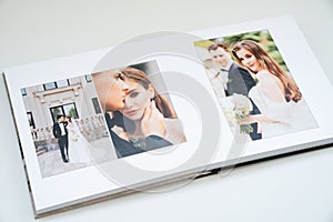 Open wedding photo book