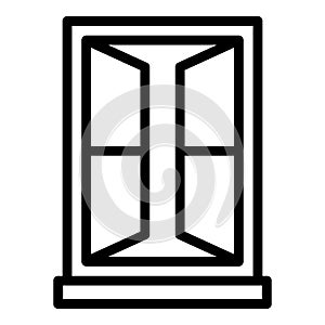 Open window frame icon, outline style