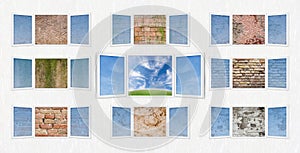 Open window freedom concept with walls