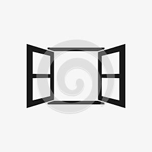 Open window icon for exterior design concept
