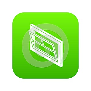 Open window leaf icon green vector