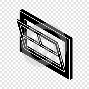 Open window leaf icon, simple black style