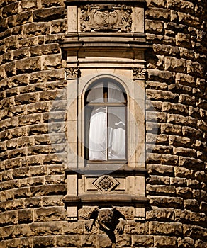 Open window in medieval tower