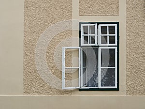 An open window in an old house