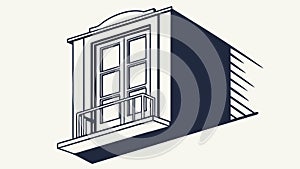 Open Window with Sunlight and Shadows, vector design Generative AI