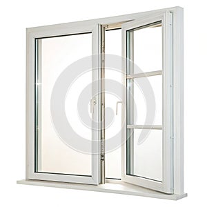 Open window isolated on white background