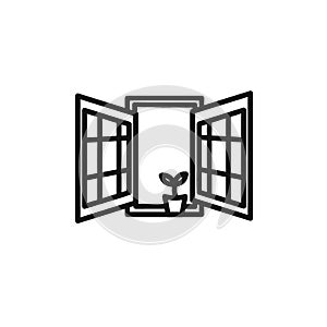 Open Windows Icon vector set collection for web