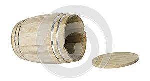 Open Wooden Barrel on Side