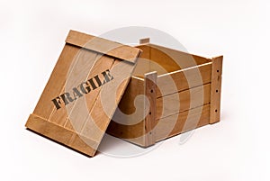 Open wooden box