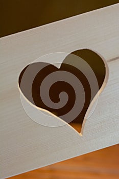 Open Wooden Heart View  two colours  template