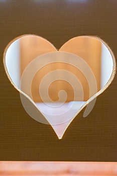 Open Wooden Heart View  two colours  template