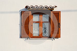 Open wooden window