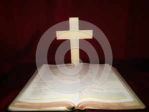 The Open Word Of God Bible and Cross photo