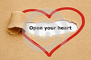 Open Your Heart Torn Paper