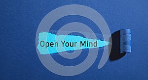 Open Your Mind text on torn paper