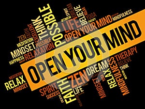 Open your mind word cloud