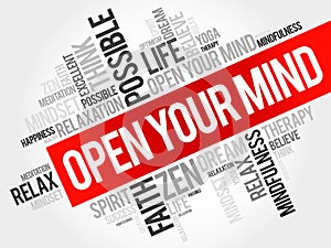 Open your mind word cloud