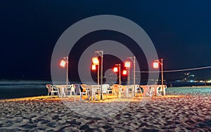 Openair Beach Restaurant Sea View at night