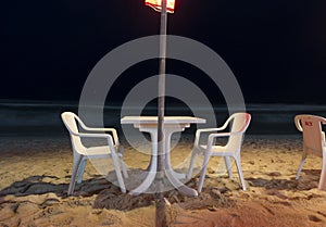 Openair Beach Restaurant Sea View at night