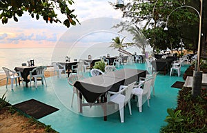 Openair beach restaurant sea view