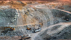 Opencast gold mining operation industry in Thailand