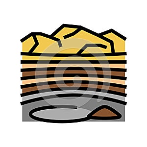 opencast goldmine color icon vector illustration