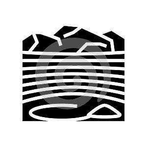 opencast goldmine glyph icon vector illustration